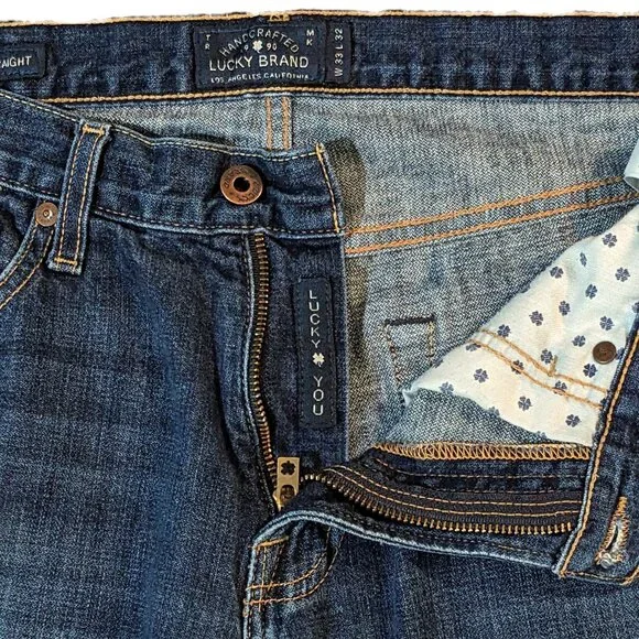 Lucky Brand Denim 221 Original Straight Leg Jeans Size W33/L32 Preowned - Picture 3 of 4